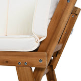 Outdoor Adjustable Acacia Wood Patio Daybed With Cushions - Sleep Galleria