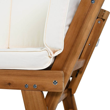 Outdoor Adjustable Acacia Wood Patio Daybed With Cushions - Sleep Galleria