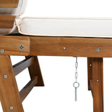 Outdoor Adjustable Acacia Wood Patio Daybed With Cushions - Sleep Galleria