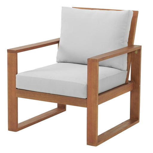 Trademark Global, Inc. Furniture > Home Furniture-Living Room Furniture-Seating Furniture-Guest Chairs & Sofas-Sofas & Loveseats Sets Grafton Eucalyptus Wood Chair and Cocktail Table, Set of 2