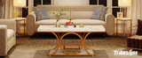 Modern 2-Tier Rectangular Marble Veneer Coffee Table - Sleep Galleria