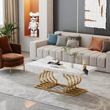 Modern 2-Tier Rectangular Marble Veneer Coffee Table - Sleep Galleria