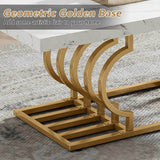 Modern 2-Tier Rectangular Marble Veneer Coffee Table - Sleep Galleria