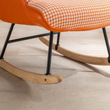 Modern Cotton Linen Upholstered Rocking Chair With Armrests - Sleep Galleria