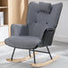 Modern Cotton Linen Upholstered Rocking Chair With Armrests - Sleep Galleria