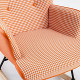 Modern Cotton Linen Upholstered Rocking Chair With Armrests - Sleep Galleria