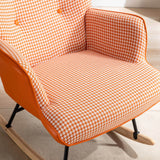 Modern Cotton Linen Upholstered Rocking Chair With Armrests - Sleep Galleria