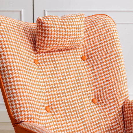 Modern Cotton Linen Upholstered Rocking Chair With Armrests - Sleep Galleria
