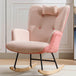Modern Cotton Linen Upholstered Rocking Chair With Armrests - Sleep Galleria