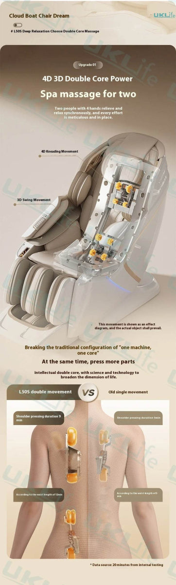 Dual-Core 4D SL-Track Zero Gravity Massage Chair - Sleep Galleria