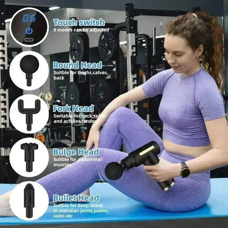 Mini Portable USB Battery Massage Gun With Four Heads - Sleep Galleria