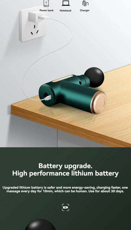 Mini Portable USB Battery Massage Gun With Four Heads - Sleep Galleria