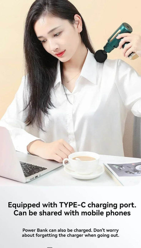 Mini Portable USB Battery Massage Gun With Four Heads - Sleep Galleria
