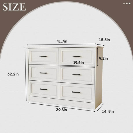 6-Drawer Modern Engineered Wood Dresser With Charging Station - Sleep Galleria