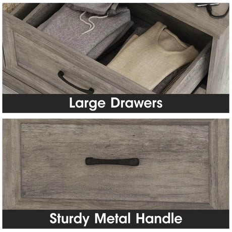6-Drawer Modern Engineered Wood Dresser With Charging Station - Sleep Galleria