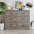 6-Drawer Modern Wood Dresser With Charging Station - Sleep Galleria