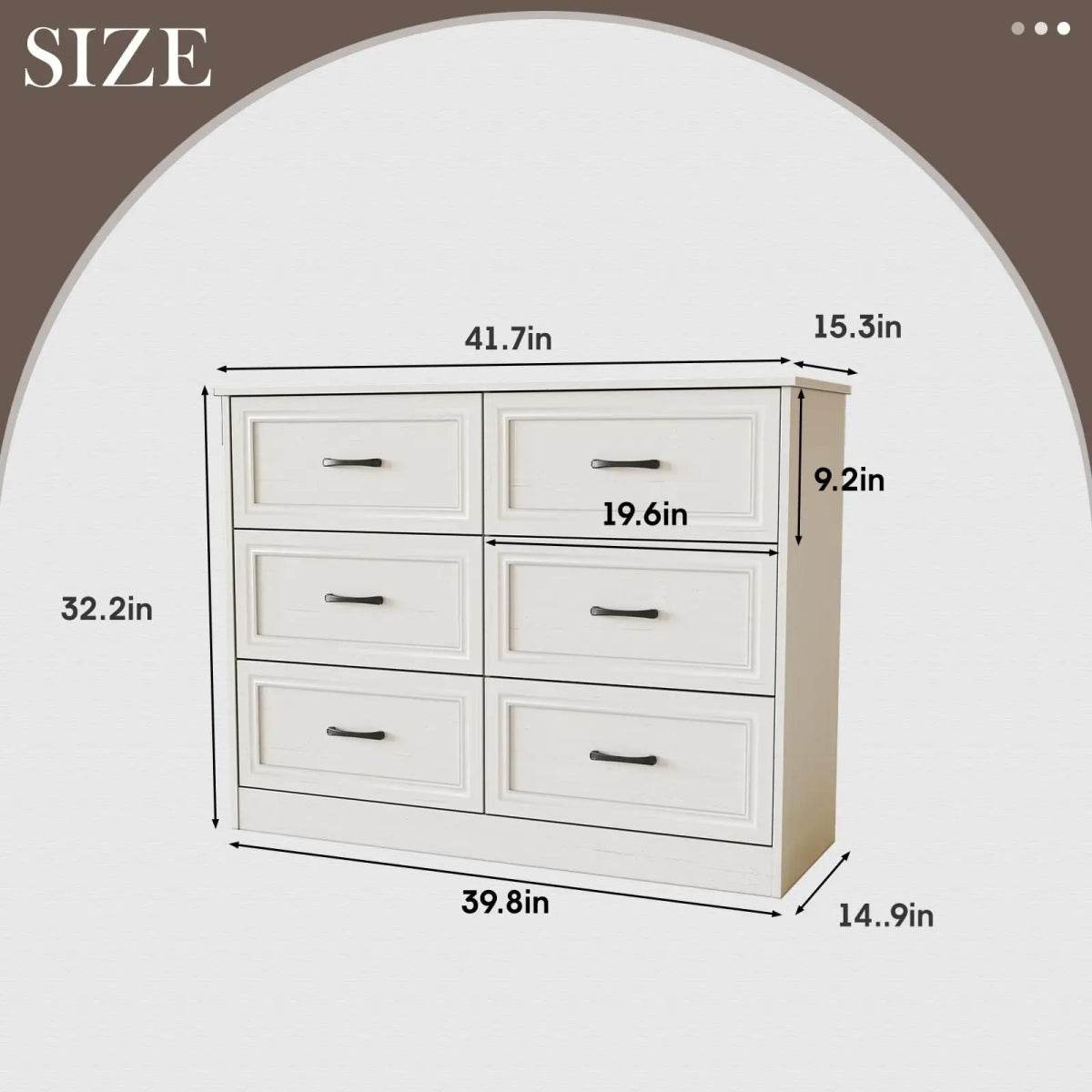 6-Drawer Modern Wood Dresser With Charging Station - Sleep Galleria