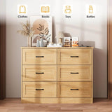 6-Drawer Modern Wood Dresser With Charging Station - Sleep Galleria