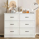 6-Drawer Modern Wood Dresser With Charging Station - Sleep Galleria