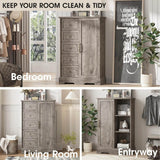Farmhouse 5-Drawer Dresser With Sliding Barn Door - Sleep Galleria