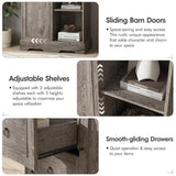 Farmhouse 5-Drawer Dresser With Sliding Barn Door - Sleep Galleria