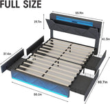 Upholstered Bed Frame With Storage Drawers Charging Station - Sleep Galleria