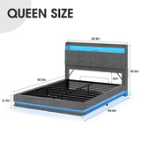 Upholstered Bed Frame With Storage LED Lights USB Ports - Sleep Galleria
