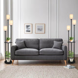 3 - Light Industrial Floor Lamp With Shelves and Foot Switch - Veluna - Sleep Galleria