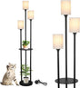 3 - Light Industrial Floor Lamp With Shelves and Foot Switch - Veluna - Sleep Galleria