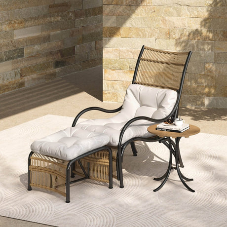 3 - Piece Wicker Outdoor Patio Furniture Set With Cushions - Veluna - Sleep Galleria