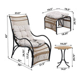 3-Piece Wicker Outdoor Patio Furniture Set With Cushions - Sleep Galleria