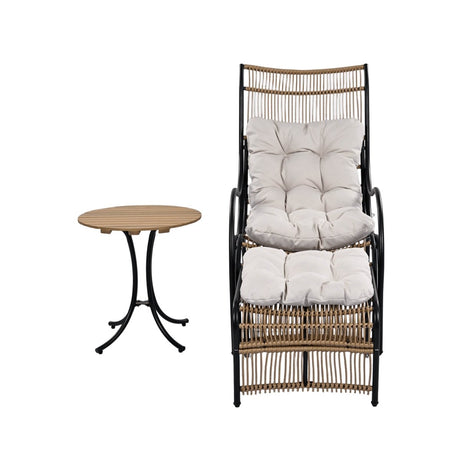 3 - Piece Wicker Outdoor Patio Furniture Set With Cushions - Veluna - Sleep Galleria