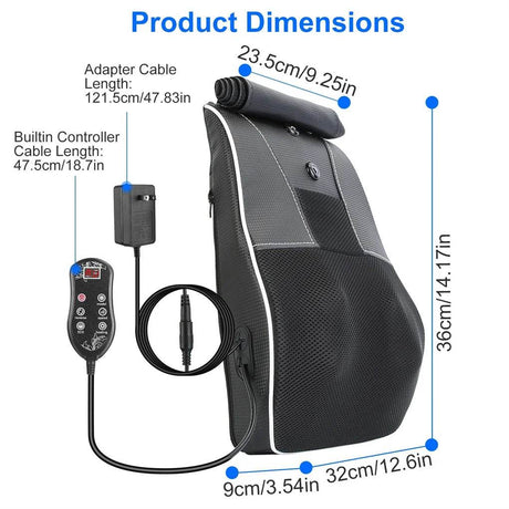 3D Heated Back Massager With Kneading Massage - Veluna - Sleep Galleria