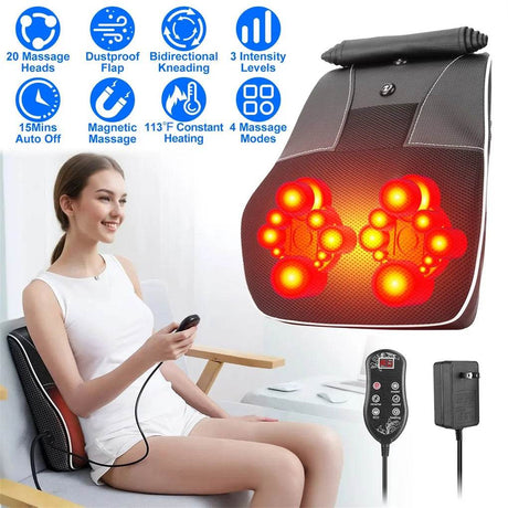 3D Heated Back Massager With Kneading Massage - Veluna - Sleep Galleria