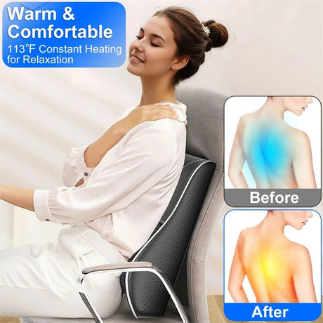 3D Heated Back Massager With Kneading Massage - Veluna - Sleep Galleria
