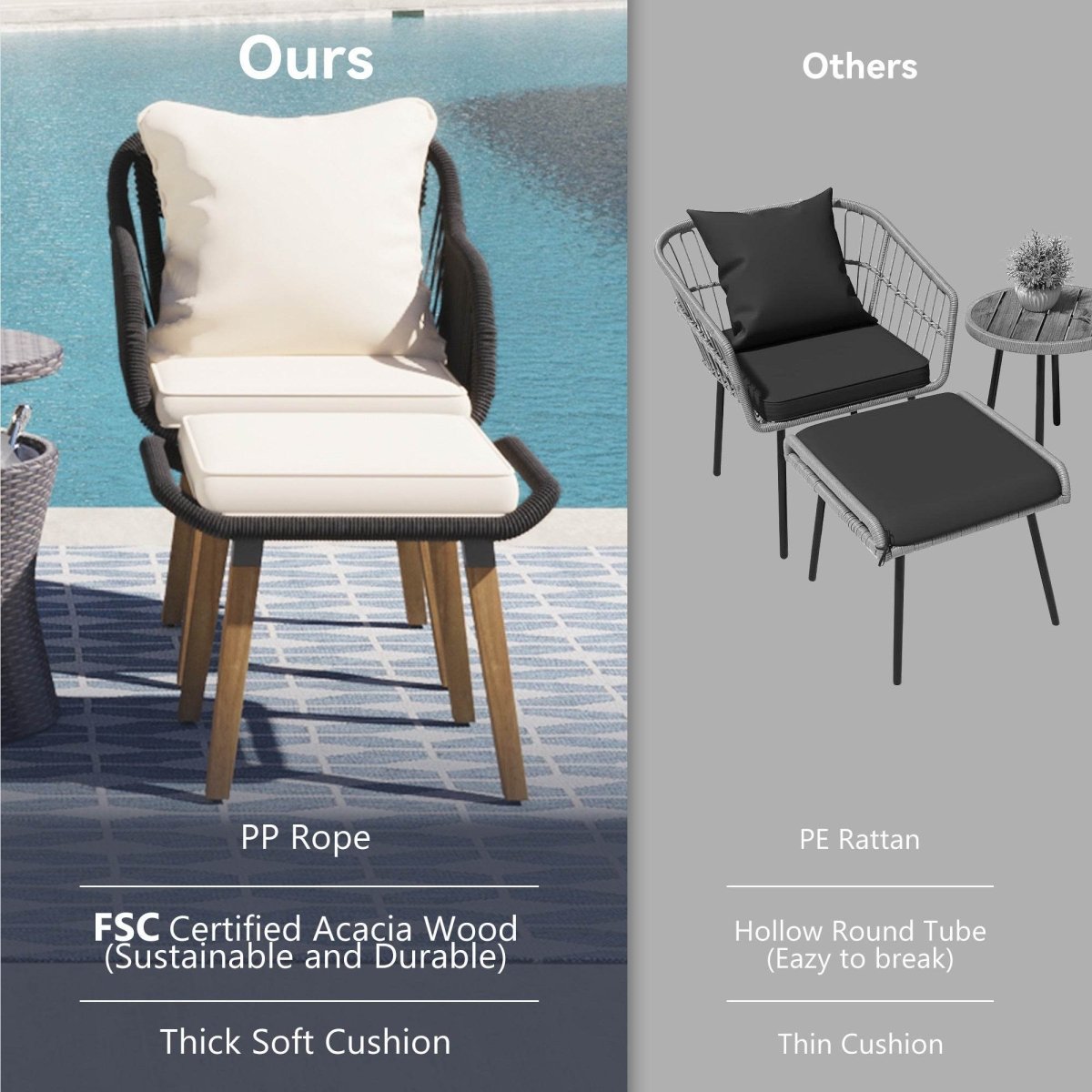 5-Piece Outdoor Patio Furniture Set With Cool Bar Table - Sleep Galleria
