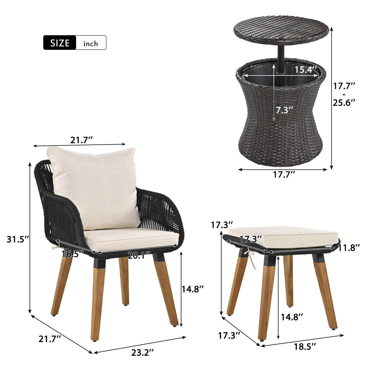 5-Piece Outdoor Patio Furniture Set With Cool Bar Table - Sleep Galleria