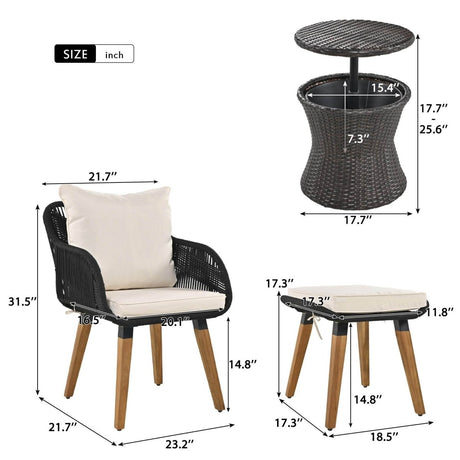 5-Piece Outdoor Patio Furniture Set With Cool Bar Table - Sleep Galleria