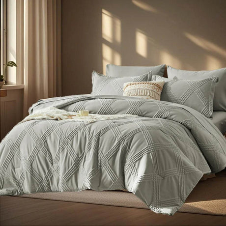 7 - Piece Extra Soft Quilted Polyester Bedding Set - Veluna - Sleep Galleria