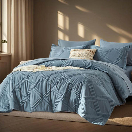 7 - Piece Extra Soft Quilted Polyester Bedding Set - Veluna - Sleep Galleria