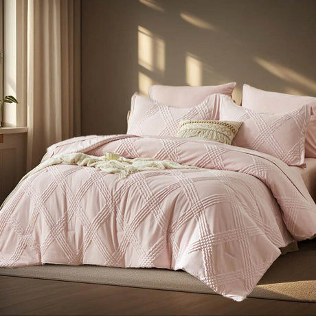 7 - Piece Extra Soft Quilted Polyester Bedding Set - Veluna - Sleep Galleria