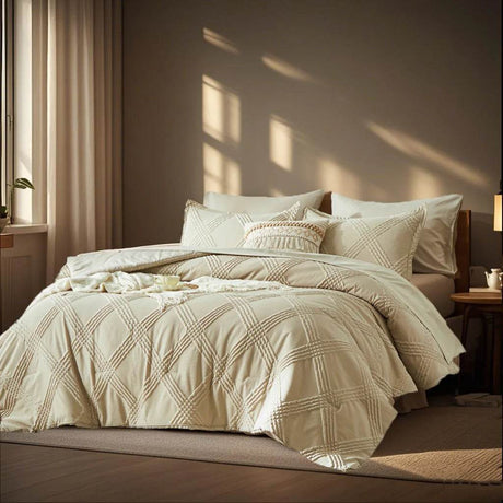 7 - Piece Extra Soft Quilted Polyester Bedding Set - Veluna - Sleep Galleria