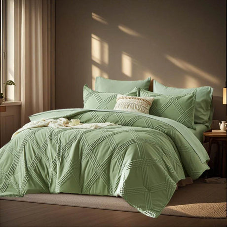 7 - Piece Extra Soft Quilted Polyester Bedding Set - Veluna - Sleep Galleria