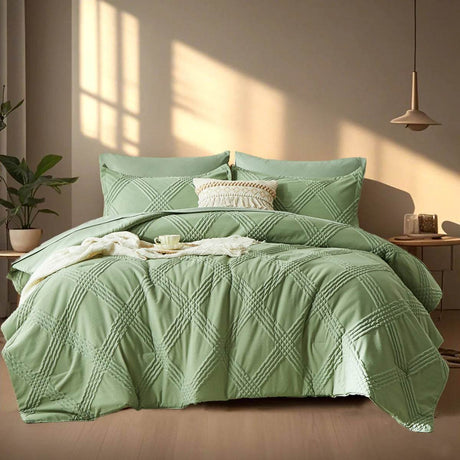 7 - Piece Extra Soft Quilted Polyester Bedding Set - Veluna - Sleep Galleria