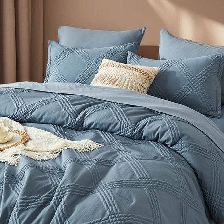 7 - Piece Extra Soft Quilted Polyester Bedding Set - Veluna - Sleep Galleria