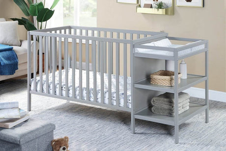 Convertible Solid Wood 3 - in - 1 Crib And Changer Combo - Veluna - Sleep Galleria