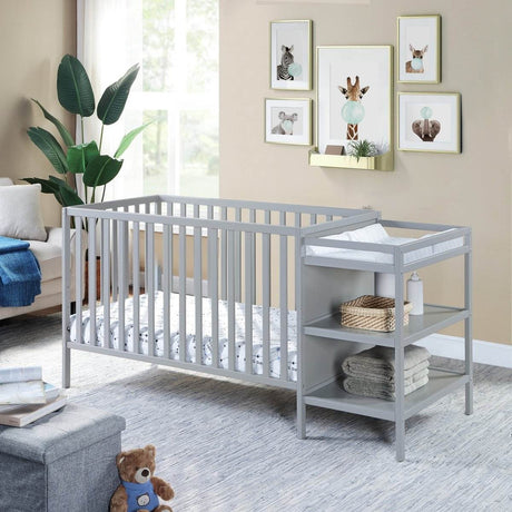 Convertible Solid Wood 3 - in - 1 Crib And Changer Combo - Veluna - Sleep Galleria