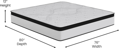 Extra Firm 12-Inch Hybrid Memory Foam Mattress - Sleep Galleria