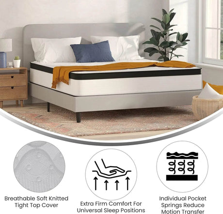 Extra Firm 12-Inch Hybrid Memory Foam Mattress - Sleep Galleria