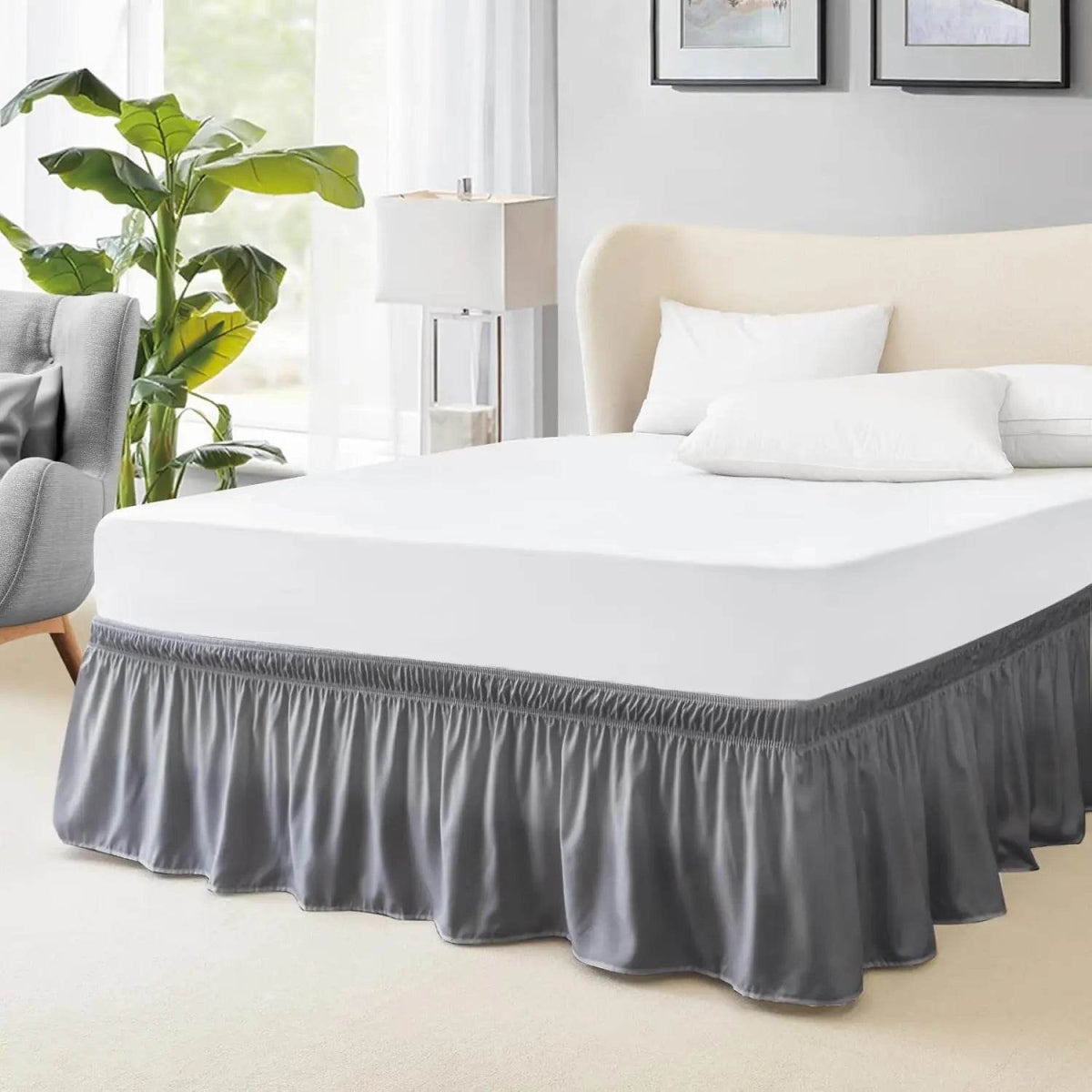 Fade - Resistant Microfiber Polyester Bed Skirt With Elastic - Veluna - Sleep Galleria